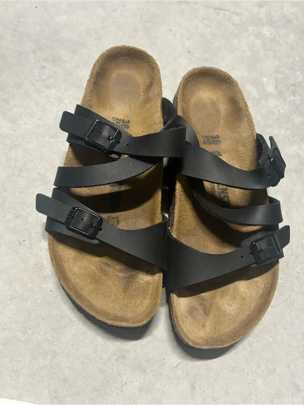 Birkenstock Black Dual-Buckle Footbed Sandals